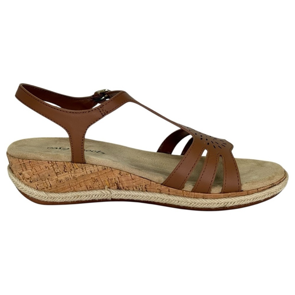 Easy Street Dorinda Tan Faux Leather Womens Sandals Size 8W - Picture 5 of 13